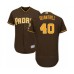 Men's San Diego Padres #40 Cal Quantrill Brown Alternate Flex Base Authentic Collection Baseball Player Stitched Jersey