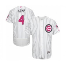 Men's Chicago Cubs #4 Tony Kemp Authentic White 2016 Mother's Day Fashion Flex Base Baseball Player Stitched Jersey