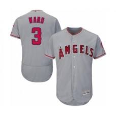 Men's Los Angeles Angels of Anaheim #3 Taylor Ward Grey Road Flex Base Authentic Collection Baseball Player Stitched Jersey