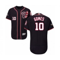 Men's Washington Nationals #10 Yan Gomes Navy Blue Alternate Flex Base Authentic Collection 2019 World Series Bound Baseball Stitched Jersey