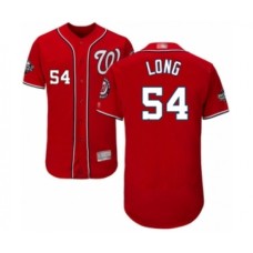 Men's Washington Nationals #54 Kevin Long Red Alternate Flex Base Authentic Collection 2019 World Series Bound Baseball Stitched Jersey