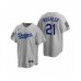 Men's Los Angeles Dodgers #21 Walker Buehler Gray 2020 World Series Replica Stitched Jersey