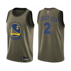 Men's Golden State Warriors #2 Willie Cauley-Stein Swingman Green Salute to Service Basketball Stitched Jersey