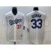 Men's Los Angeles Dodgers #33 James Outman Number White Cool Base Stitched Jersey