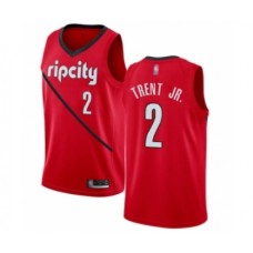 Men's Portland Trail Blazers #2 Gary Trent Jr. Red Swingman Jersey - Earned Edition