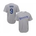 Men's Kansas City Royals #9 Lucas Duda Replica Grey Road Cool Base Baseball Jersey