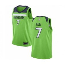 Men's Minnesota Timberwolves #7 Jordan Bell Authentic Green Basketball Stitched Jersey Statement Edition