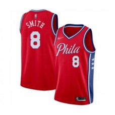 Men's Philadelphia 76ers #8 Zhaire Smith Authentic Red Finished Basketball Stitched Jersey - Statement Edition