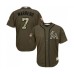 Men's Miami Marlins #7 Deven Marrero Authentic Green Salute to Service Baseball Jersey