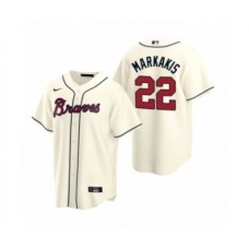 Men's Atlanta Braves #22 Nick Markakis Nike Cream 2020 Replica Alternate Stitched Jersey