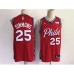 Men's Philadelphia 76ers #25 Ben Simmons Red Basketball Swingman Stitched Jersey