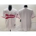 Men's Philadelphia Phillies Blank White Pinstripe Cool Base Stitched Baseball Jersey