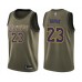 Men's Los Angeles Lakers #23 Anthony Davis Swingman Green Salute to Service Basketball Jersey