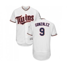 Men's Minnesota Twins #9 Marwin Gonzalez White Home Flex Base Authentic Collection Baseball Jersey