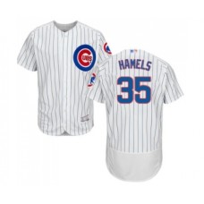 Men's Chicago Cubs #35 Cole Hamels White Home Flex Base Authentic Collection Baseball Jersey