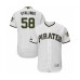 Men's Pittsburgh Pirates #58 Jacob Stallings White Alternate Authentic Collection Flex Base Baseball Player Stitched Jersey