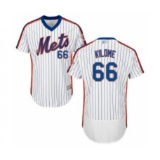 Men's New York Mets #66 Franklyn Kilome White Alternate Flex Base Authentic Collection Baseball Player Stitched Jersey