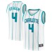 Men's Charlotte Hornets #4 Devonte' Graham Fanatics Branded White 2020-21 Fast Break Replica Stitched Jersey