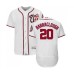 Men's Washington Nationals #20 Kyle Barraclough White Home Flex Base Authentic Collection Baseball Jersey