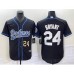 Men's Los Angeles Dodgers #24 Kobe Bryant Number Black Cool Base Stitched Baseball Jersey