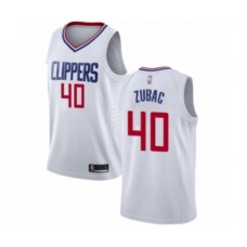 Men's Los Angeles Clippers #40 Ivica Zubac Authentic White Basketball Stitched Jersey - Association Edition