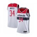 Men's Washington Wizards #34 C.J. Miles Authentic White Basketball Stitched Jersey - Association Edition