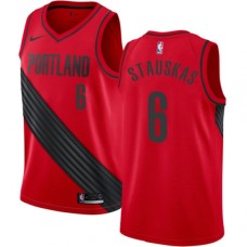 Men's Nike Portland Trail Blazers #6 Nik Stauskas Swingman Red NBA Jersey Statement Edition