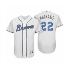 Men's Atlanta Braves #22 Nick Markakis White 2017 Fathers Day Flex Base Stitched Jersey