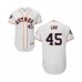 Men's Houston Astros #45 Carlos Lee White Home Flex Base Authentic Collection 2019 World Series Bound Baseball Stitched Jersey