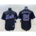 Men's New York Mets #21 Max Scherzer Black Stitched MLB Cool Base Nike Jersey