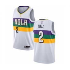 Men's New Orleans Pelicans #2 Lonzo Ball Authentic White Basketball Jersey - City Edition