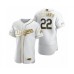 Men's Los Angeles Dodgers #22 Clayton Kershaw Nike White Authentic Golden Edition Stitched Jersey