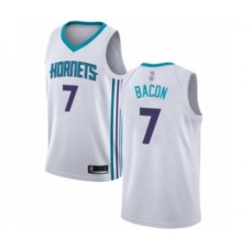 Men's Jordan Charlotte Hornets #7 Dwayne Bacon Authentic White Basketball Stitched Jersey - Association Edition