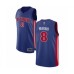 Men's Detroit Pistons #8 Markieff Morris Authentic Royal Blue Basketball Jersey - Icon Edition