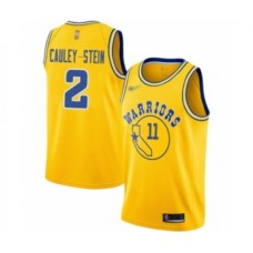 Men's Golden State Warriors #2 Willie Cauley-Stein Authentic Gold Hardwood Classics Basketball Stitched Jersey