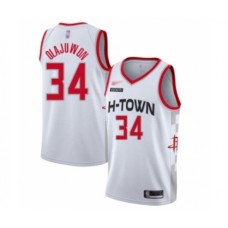 Men's Houston Rockets #34 Hakeem Olajuwon Swingman White Basketball Stitched Jersey - 2019 20 City Edition