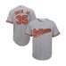 Men's Baltimore Orioles #35 Dwight Smith Jr. Replica Grey Road Cool Base Baseball Jersey