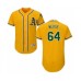 Men's Oakland Athletics #64 Sheldon Neuse Gold Alternate Flex Base Authentic Collection Baseball Player Stitched Jersey