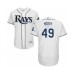 Men's Tampa Bay Rays #49 Brendan McKay Home White Home Flex Base Authentic Collection Baseball Player Stitched Jersey