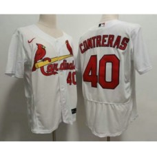 Men's St Louis Cardinals #40 Willson Contreras White Stitched MLB Flex Base Nike Jersey