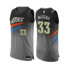 Men's Oklahoma City Thunder #33 Mike Muscala Authentic Gray Basketball Stitched Jersey - City Edition