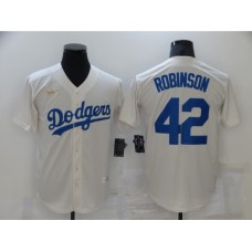 Men's Los Angeles Dodgers #42 Jackie Robinson Cream Nike Game Throwback Stitched Jersey