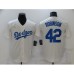 Men's Los Angeles Dodgers #42 Jackie Robinson Cream Nike Game Throwback Stitched Jersey