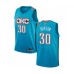 Men's Oklahoma City Thunder #30 Deonte Burton Authentic Turquoise Basketball Stitched Jersey - City Edition