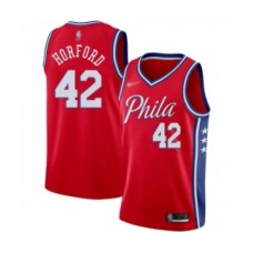 Men's Philadelphia 76ers #42 Al Horford Authentic Red Finished Basketball Stitched Jersey - Statement Edition