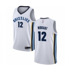 Men's Memphis Grizzlies #12 Ja Morant Authentic White Basketball Stitched Jersey - Association Edition