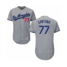 Men's Los Angeles Dodgers #77 Dennis Santana Grey Road Flex Base Authentic Collection Baseball Player Stitched Jersey