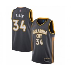 Men's Oklahoma City Thunder #34 Ray Allen Swingman Charcoal Basketball Stitched Jersey - 2019 20 City Edition