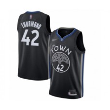 Men's Golden State Warriors #42 Nate Thurmond Swingman Black Basketball Stitched Jersey - 2019 20 City Edition