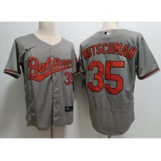 Men's Baltimore Orioles #35 Adley Rutschman Grey Stitched Flex Base Nike Jersey